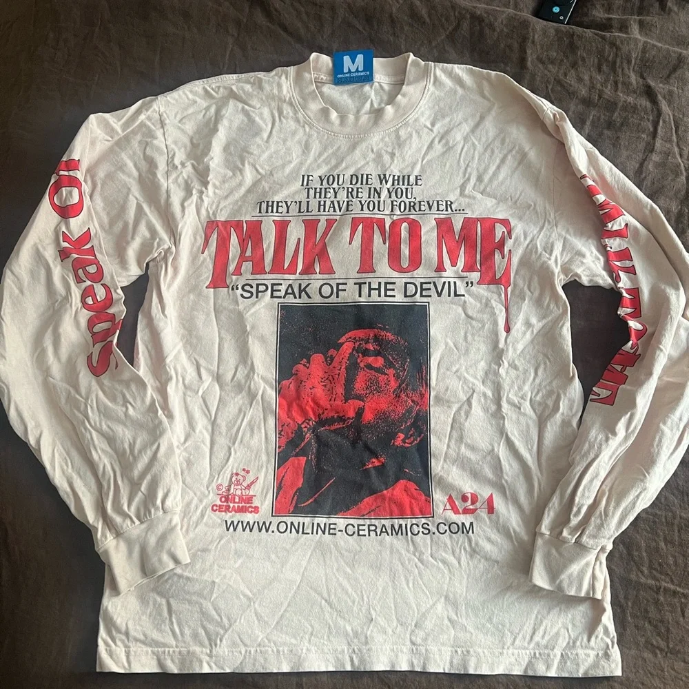 Online ceramics A24 talk to me king sleeve tee - Picture 1 of 2